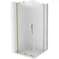 Mexen Velar L douchecabine schuifdeur 90 x 90 , ijs, goud - 871-090-090-33-50