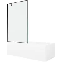 Mexen Cubik rechthoekig bad 150 x 70 met ombouw en 1-vleugelige scherm 100 , zwart patroon - 550315070X9510007070