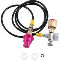 Zandona CO2-Adapterslang met 2000 Psi Manometer voor DUO/TERRA/ART Snelle Aansluiting op Grotere CO2-Flessen, Koolzuurhoudende Fles