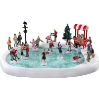 Lemax Kerstfiguur Village Schaatsbaan skating pond with sound 8