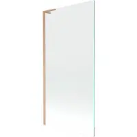 Mexen Next L badwand enkelvleugelig 90 x 150 , transparant, geborsteld koper - 895-090-000-03-00-65