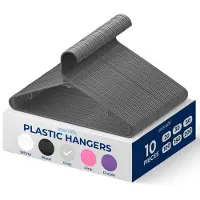 SereneLife Plastic Hangers 10 stuks Antislip, stevige kledinghangers Gladde afwerking ter bescherming van de stof Lichtgewicht, ultradunne hangers voo