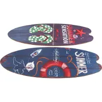 Exogio 2 Stuks String Festival Bar Home Decor Vintage Houten Bord Surfplank Teken Strand Stijl Opknoping