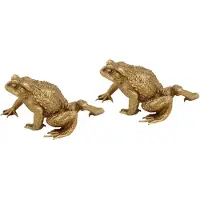 Typecat 2 stuks Feng Shui koperen zakgeld kikker fortuin messing pad beeldje Chinese munt metalen ambacht woondecoratie cadeau