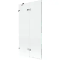 Mexen Lunar badwand 2-delig links 90 x 150 , transparant, chroom - 897-090-100-01-00-L