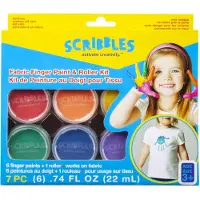 Scribbles Roller Kit Kid Safe Permanent Finger Paint 7 Piece Set Rainbow