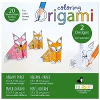 Fridolin Origami Kit - - Vos - 20 Vellen - 15x15 cm - Om in te kleuren