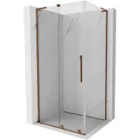 Mexen Velar L schuifdouchecabine 90 x 75 , transparant, roségoud - 871-090-075-03-60