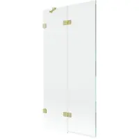 Mexen Lunar douchewand 2-vleugelig links 90 x 150 , transparant, goud geborsteld - 897-090-100-55-00-L