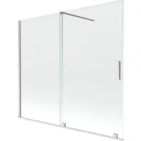 Mexen Velar badwand scherm 2-delig schuifbaar 180 x 150 , transparant, geborsteld nikkel - 896-180-000-01-97