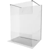 Mexen Kioto vrijstaande douchewand 140 x 200 , transparant/mat 8 mm, geborsteld kanongrijs - 800-140-002-66-35