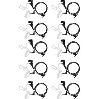 Spactz 10x Rechte, alleen-luisteren transparante flexibele akoestische buis oortelefoon 3,5 mm oortelefoon headset mono-aansluiting voor walkie-talkie