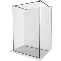 Mexen Kioto vrijstaande douchewand 150 x 200 , zwart frame 8 mm, zwart - 800-150-002-70-70