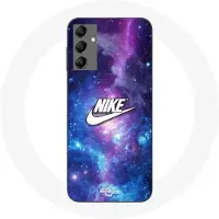 Nike Coque - - Samsung Galaxy A14 4G - Witte Logo - Gekleurd Ruimte - Flexible