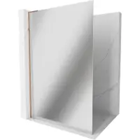 Mexen Kioto L douchewand Walk-in 110 x 200 , spiegel, roze goud - 800-110-103-60-50