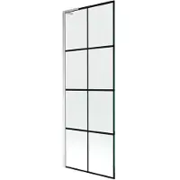 Mexen Next L badwand 1-delig 70 x 150 , zwart raster, chroom - 895-070-000-03-77-01