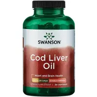 Swanson Health Kabeljauwleverolie, 700mg Double-Strength - 30 softgels