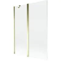 Mexen Mist badwand 2-delig 130 x 150 , transparant, goud - 8A9-130-011-50-00