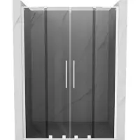 Mexen Velar L Duo schuifdeur douchedeur 140 , grafiet, wit - 871-140-003-42-20