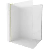 Mexen Kioto L douchewand Walk-in 100 x 200 , matglas, geborsteld goud - 800-100-103-55-30