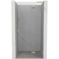 Mexen Lunar L douchedeur draaibaar rechts 75 , transparant, goud geborsteld - 834L-075-000-55-00-P