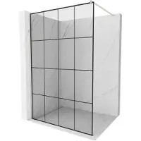 Mexen Kioto douchewand Walk-in 150 x 200 , zwarte ruit 8 mm, geborsteld nikkel - 800-150-101-97-77