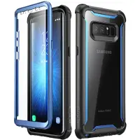 I-Blason Case voor Galaxy Note 8 2017 Release Ares Series Full-body Rugged Clear Bumper Case met ingebouwde schermbeschermer (zwart/blauw)