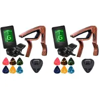 Typecat 2X Gitaar Capo Tuner Geschikt voor Ukelele Viool Elektrische Bas Akoestische Gitaar met Picks en Pick Houder Gitaar Accessoires