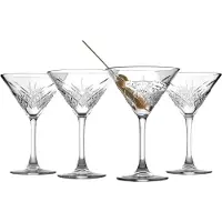 Pasabahce Premium Martini Glazen Set van 4 Kristallen Design Cocktailbekers 7.8 Oz Vintage Coupe Glazen Elegante Cocktailglazen Perfect Voor Feesten C