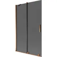 Mexen Velar badwand 2-delige schuifdeur 110 x 150 , grafiet, roze goud - 896-110-000-41-60