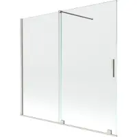 Mexen Velar badwand scherm 2-delig schuifbaar 170 x 150 , transparant, geborsteld nikkel - 896-170-000-01-97