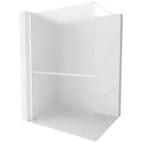 Mexen Kioto+ douchewand met schap Walk-in 140 x 200 , ijs, wit - 800-140-121-20-30