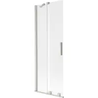Mexen Velar tweedelige verschuifbare badwand 70 x 150 cm, ijsvorming, geborsteld nikkel - 896-070-000-31-97