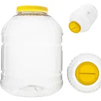 Kadax Voorraaddoos met deksel, voorraaddoos van kunststof, weckpot met handvat, plastic container voor levensmiddelen, opbergdoos keukenorganizer (rond, 15 liter)