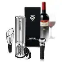 Prestigio Nemi elektrische wijnopener set, Flesopener, Zilver