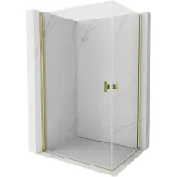 Mexen Mist-B Duo douchecabine scharnierend 90 x 85 , transparant, goud - 8A2-090-085-50-00