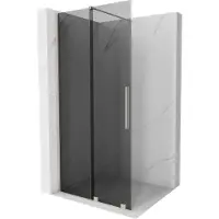 Mexen Velar schuifbare douchewand Walk-in 100 x 200 , grafiet 8 mm, geborsteld nikkel - 871-100-000-43-97