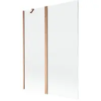 Mexen Mist badwand 2-delig 130 x 150 , transparant, geborsteld koper - 8A9-130-011-65-00
