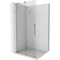Mexen Velar L douchescherm schuifdeur Walk-in 90 x 200 , transparant 8 mm, goudkleurig - 871-090-003-03-50