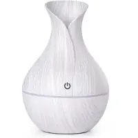 Jojomino Elektrische luchtbevochtiger, essentiële aroma-olieverspreider, ultrasoon 130 ml, houtnerf, USB-mistmaker, LED-lamp C