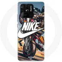 Nike Coque - - Redmi 10C - Flexibel - Wit - Moto Wiel Motief