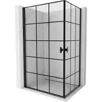 Mexen Mist-B Duo douchecabine scharnierend 90 x 80 , zwart raster, zwart - 8A2-090L-080P-70-77