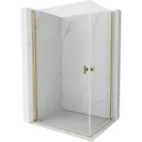 Mexen Mist-B Duo draaideurdouchecabine 100 x 70 , transparant, goud - 8A2-100-070-50-00