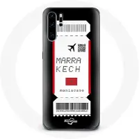 Huawei Hoesje voor P30 - - Vliegticket Marrakech Marokko - Flexibel - Zwart - Unisex