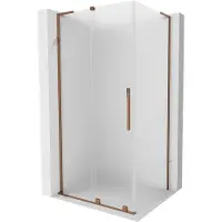 Mexen Velar L schuifdouchecabine 110 x 85 , ijsglas, roze goud - 871-110-085-33-60