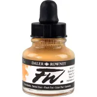 Taidepiste FW glazen fles met acrylinkt en druppelaar 1oz - 29,5 ml perzikroze