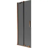 Mexen Velar badwand 2-delige schuifbare 75 x 150 , grafiet, roze goud - 896-075-000-41-60