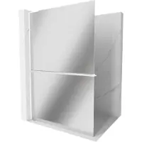 Mexen Kioto+ L douchewand met plank Walk-in 80 x 200 , spiegel, wit - 800-080-123-20-50