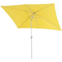 MCW Parasol N23, tuinparasol, 2x3 m rechthoekig kantelbaar, polyester/aluminium 4,5 kg UV-bescherming 50+ ~ geel