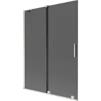 Mexen Velar schuifbare badwand 2-delig 130 x 150 , grafiet, geborsteld nikkel - 896-130-000-41-97